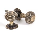 Antique Brass Beehive Mortice/Rim Knob Set