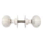 83636H_2 83636H_1 Polished Nickel Heavy Beehive Mortice Rim Knobs Side View Home Refresh 2020