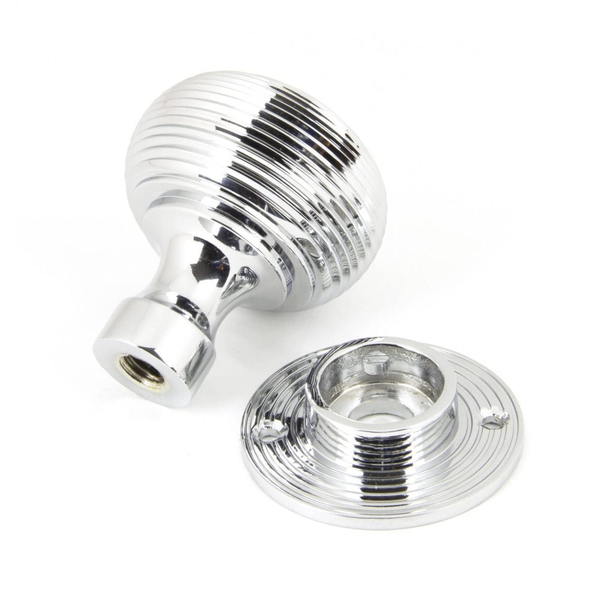Polished Chrome Heavy Beehive Mortice/Rim Knobs - Image 3