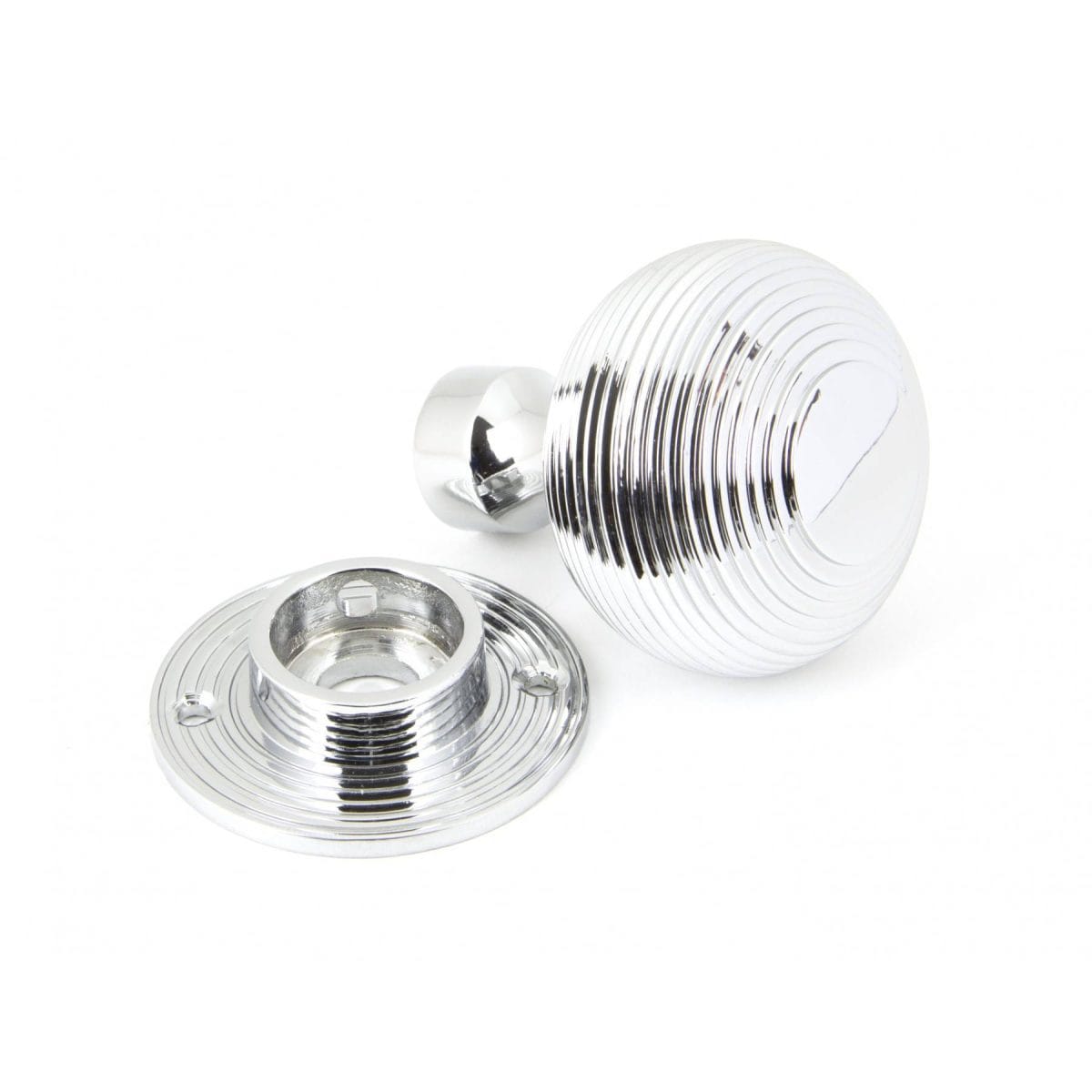 Polished Chrome Heavy Beehive Mortice/Rim Knobs - Image 4