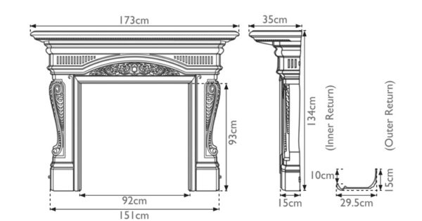 Buckingham Cast Iron Fireplace Surround Drawing Home Refresh 2020