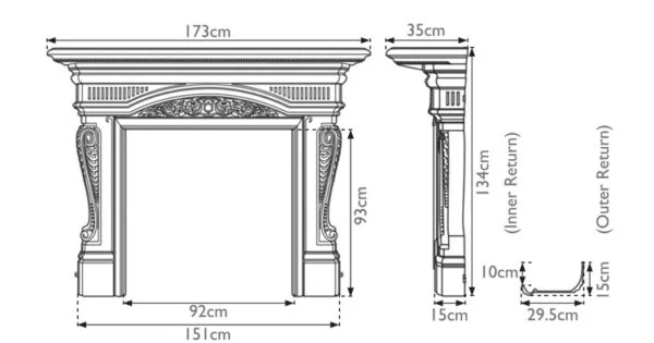 Buckingham Cast Iron Fireplace Surround Drawing Home Refresh 2020