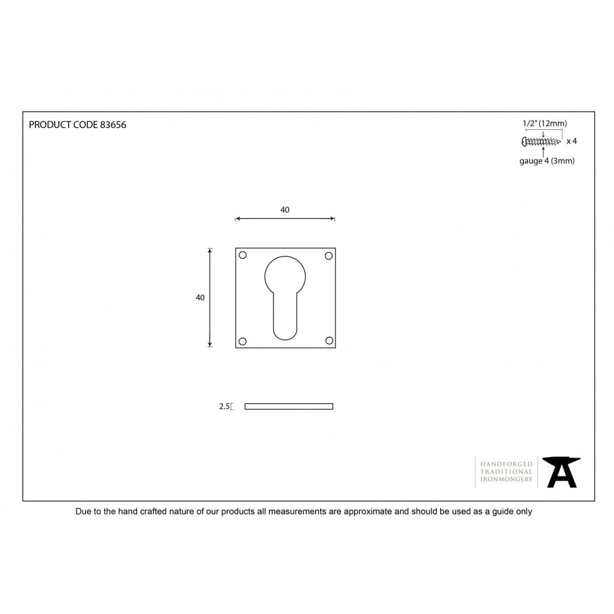 Pewter Avon Euro Escutcheon - Image 3