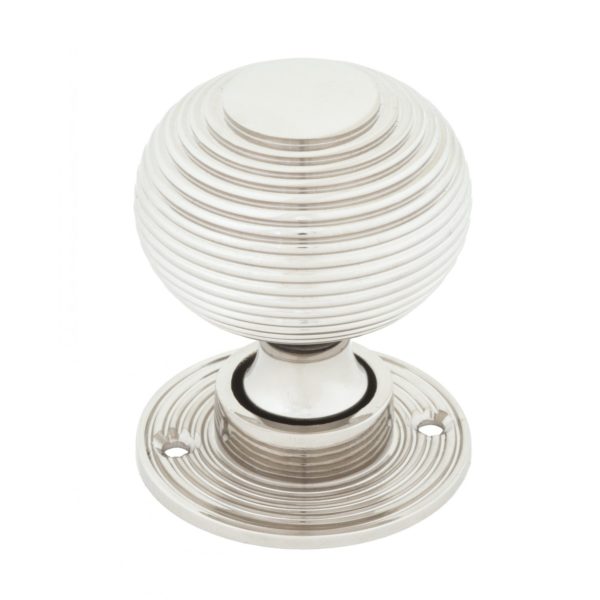 Polished Nickel Beehive Mortice Rim Knobs Single View Home Refresh 2020