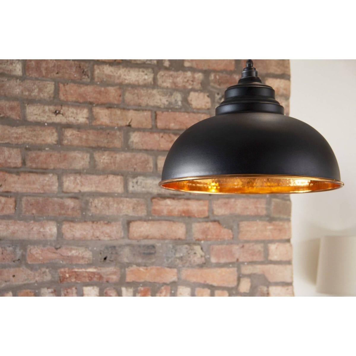 Black & Hammered Copper Harborne Pendant Main