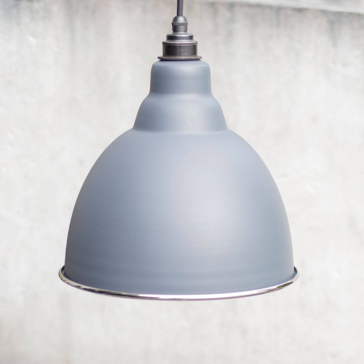 Dark Grey & Smooth Nickel Brindley Pendant - Image 4