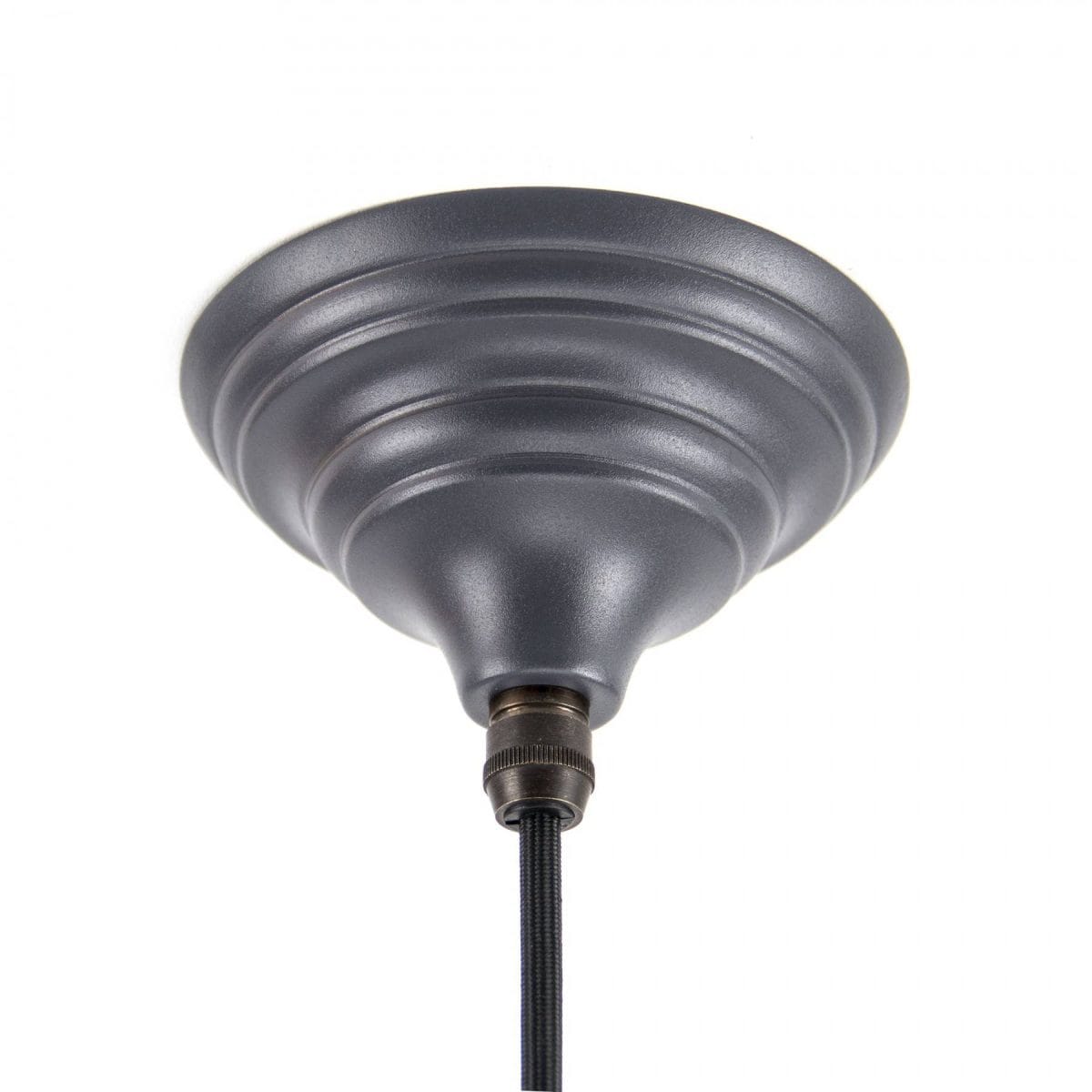 Dark Grey & Smooth Nickel Hockley Pendant - Image 2