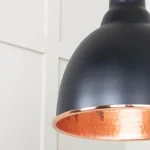 Detailed View of Hammered Copper Interior Finish on Brindley Pendant