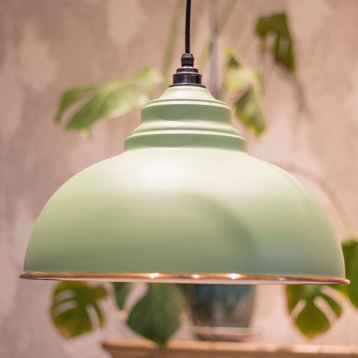 Sage Green & White Interior Harborne Pendant - Image 4