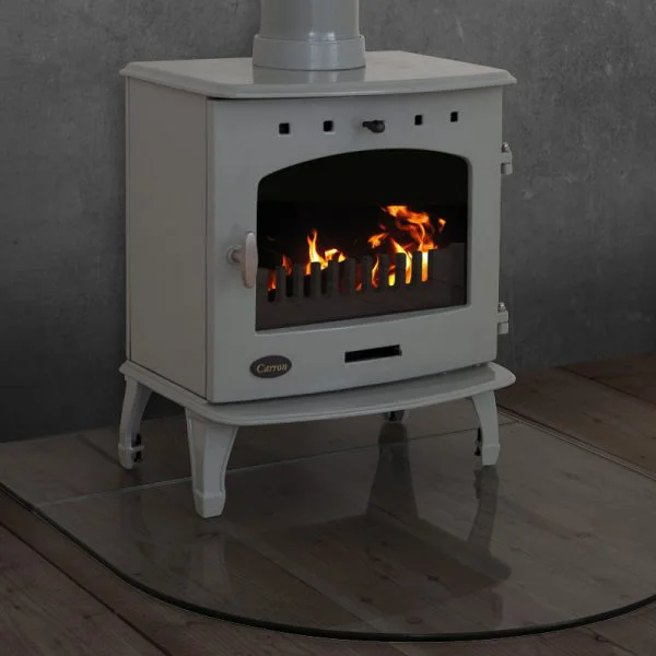Glass Curved Stove Hearth 1