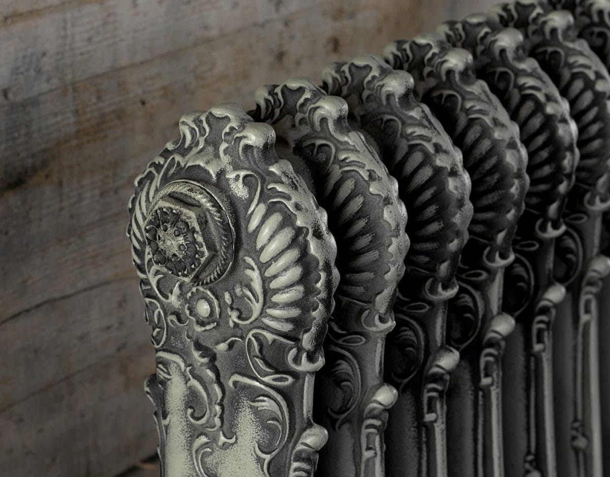 Arroll Alexandra Cast Iron Radiator in a Aged French Grey Finish