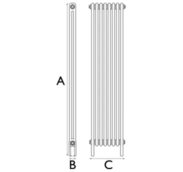 Home Refresh Carron Enderby 2 Column, 8 Section Steel Radiator - 1910mm Drawing