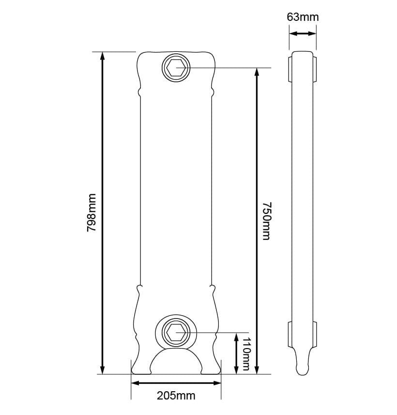 Arroll Cherub Cast Iron Radiator Dimensons.jpg