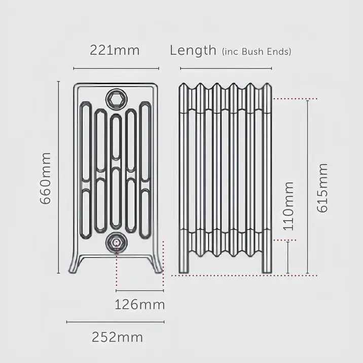 Paladin Neo Georgian 6 Column Cast Iron Radiator Dimensions 660mm.webp