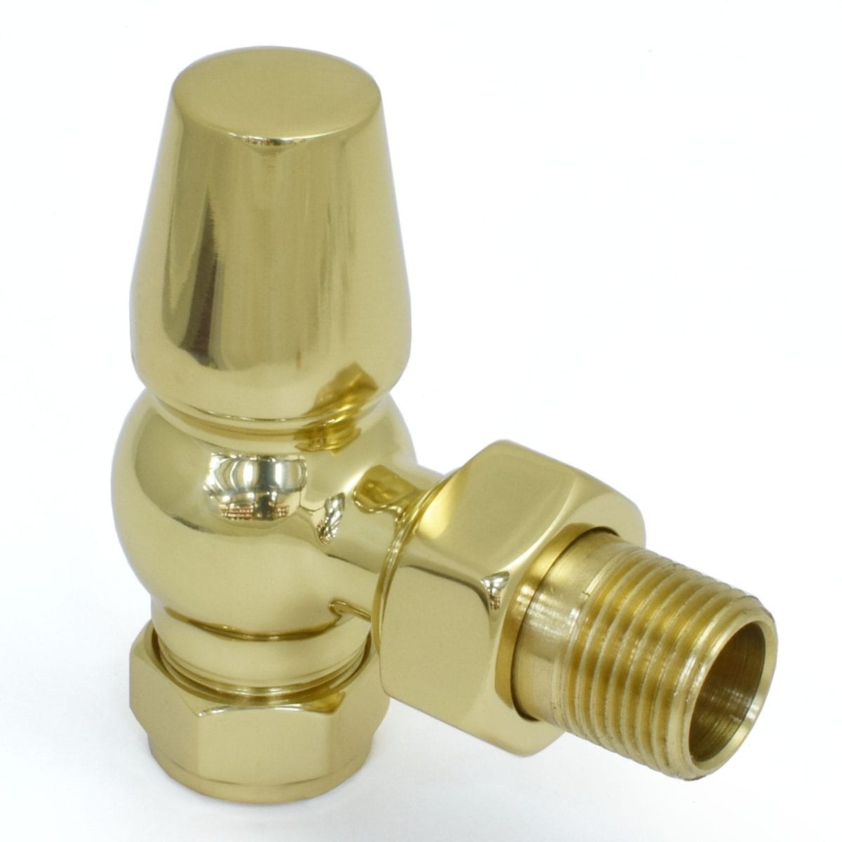 Faringdon Traditional Thermostatic Radiator Valve - Brass (Angled TRV) - Image 3
