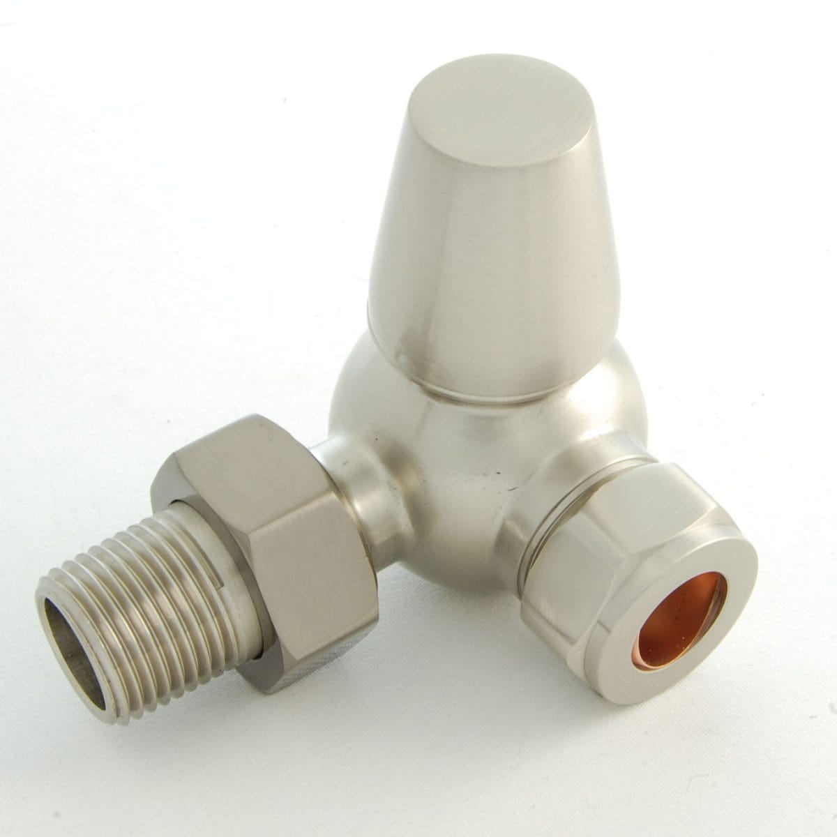 Faringdon Traditional Thermostatic Radiator Valve - Brushed Satin Nickel (Corner TRV) - Image 5