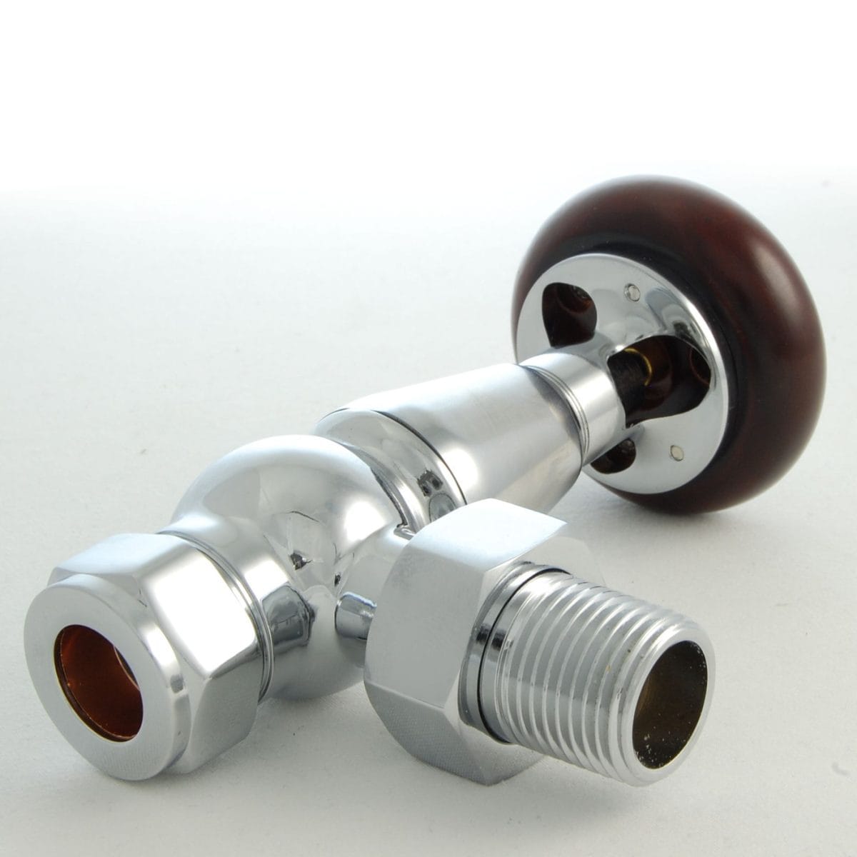 Faringdon Traditional Thermostatic Radiator Valve - Chrome (Angled TRV) - Image 2