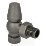 Faringdon Traditional Thermostatic Radiator Valve - Light Pewter (Angled TRV) - Image 2