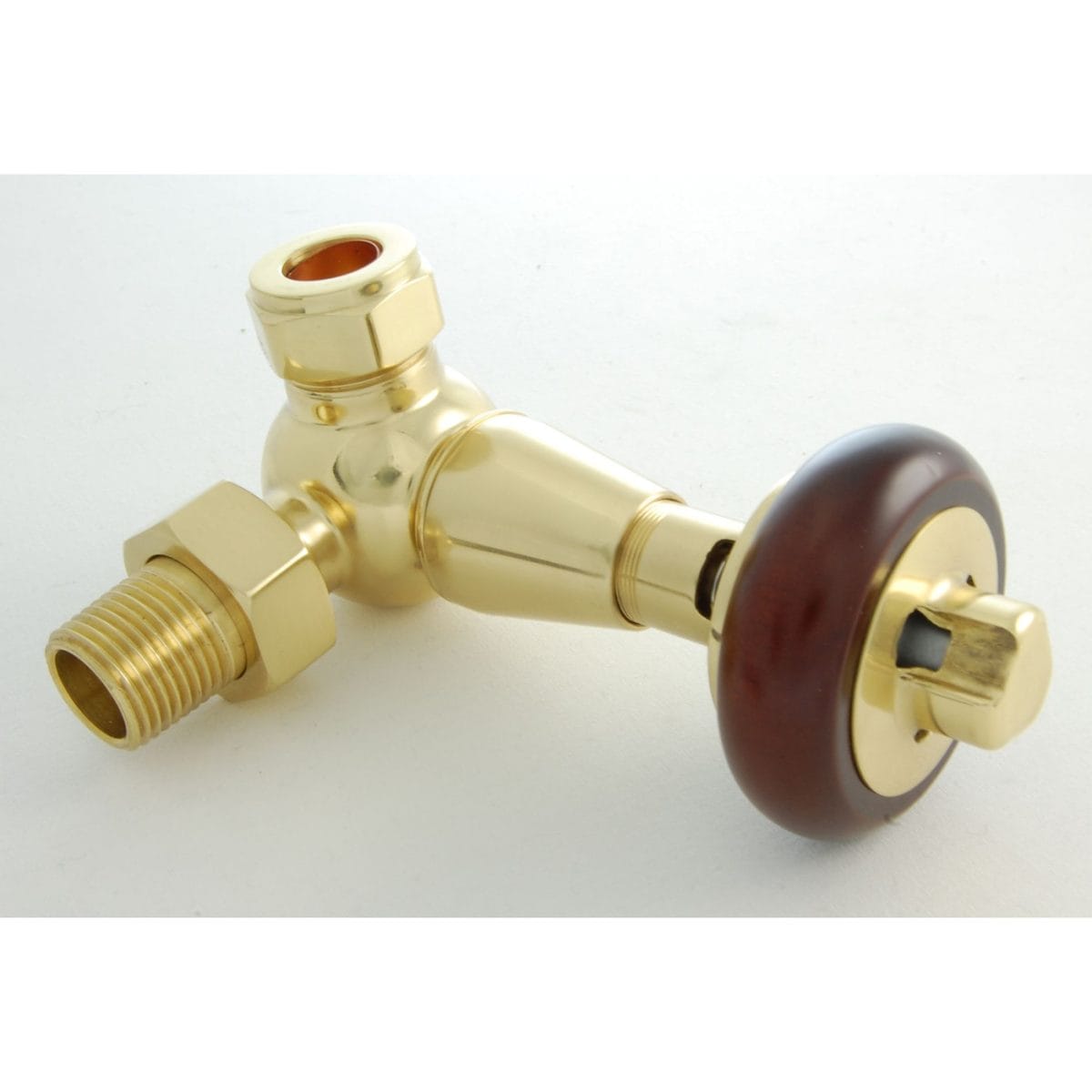 Faringdon Traditional Thermostatic Radiator Valve - Brass (Corner TRV) - Image 3