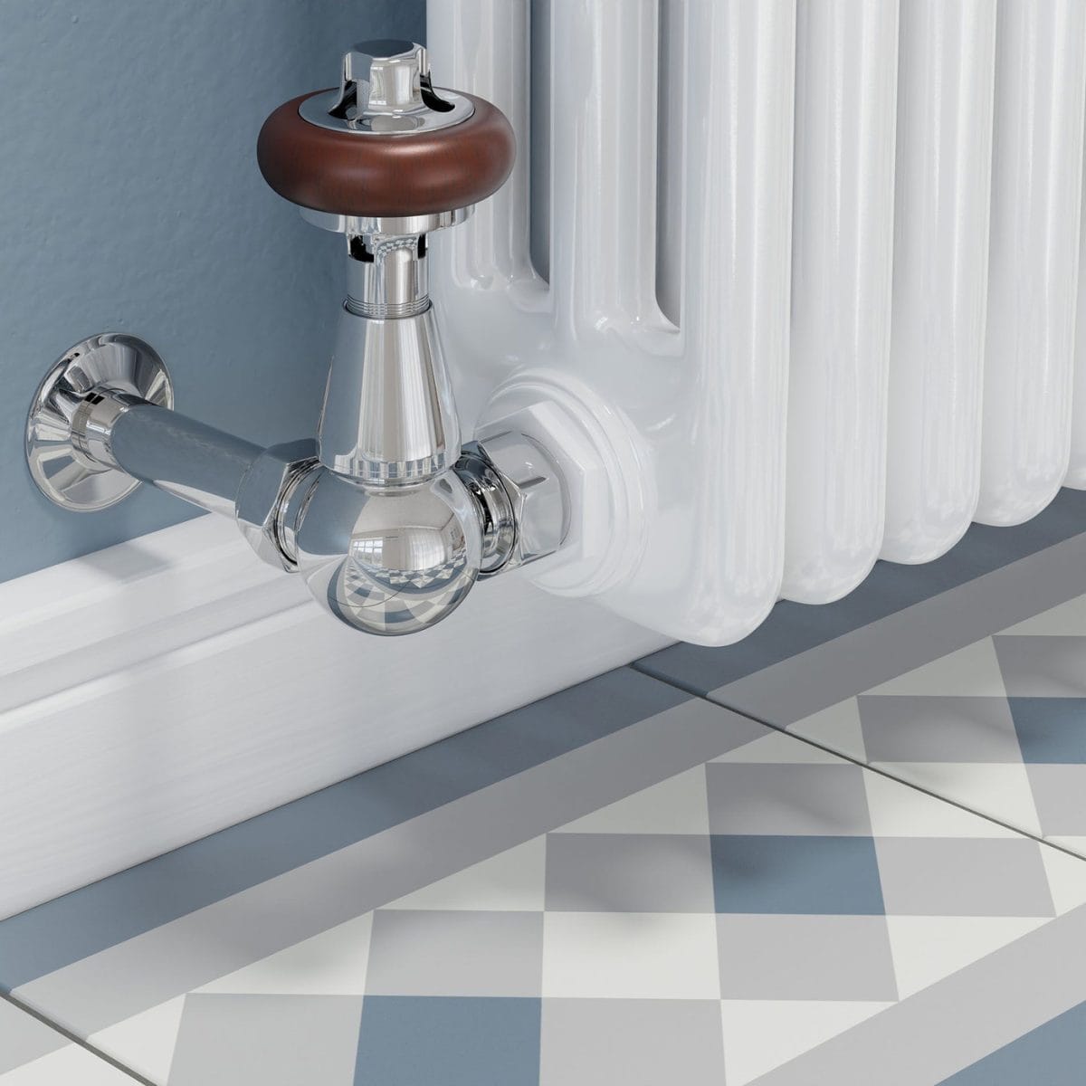 Faringdon Traditional Thermostatic Radiator Valve - Chrome (Corner TRV) - Image 14
