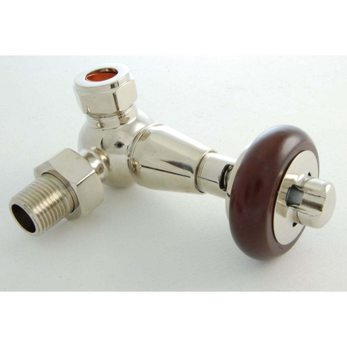 Faringdon Traditional Thermostatic Radiator Valve - Nickel (Corner TRV) - Image 3