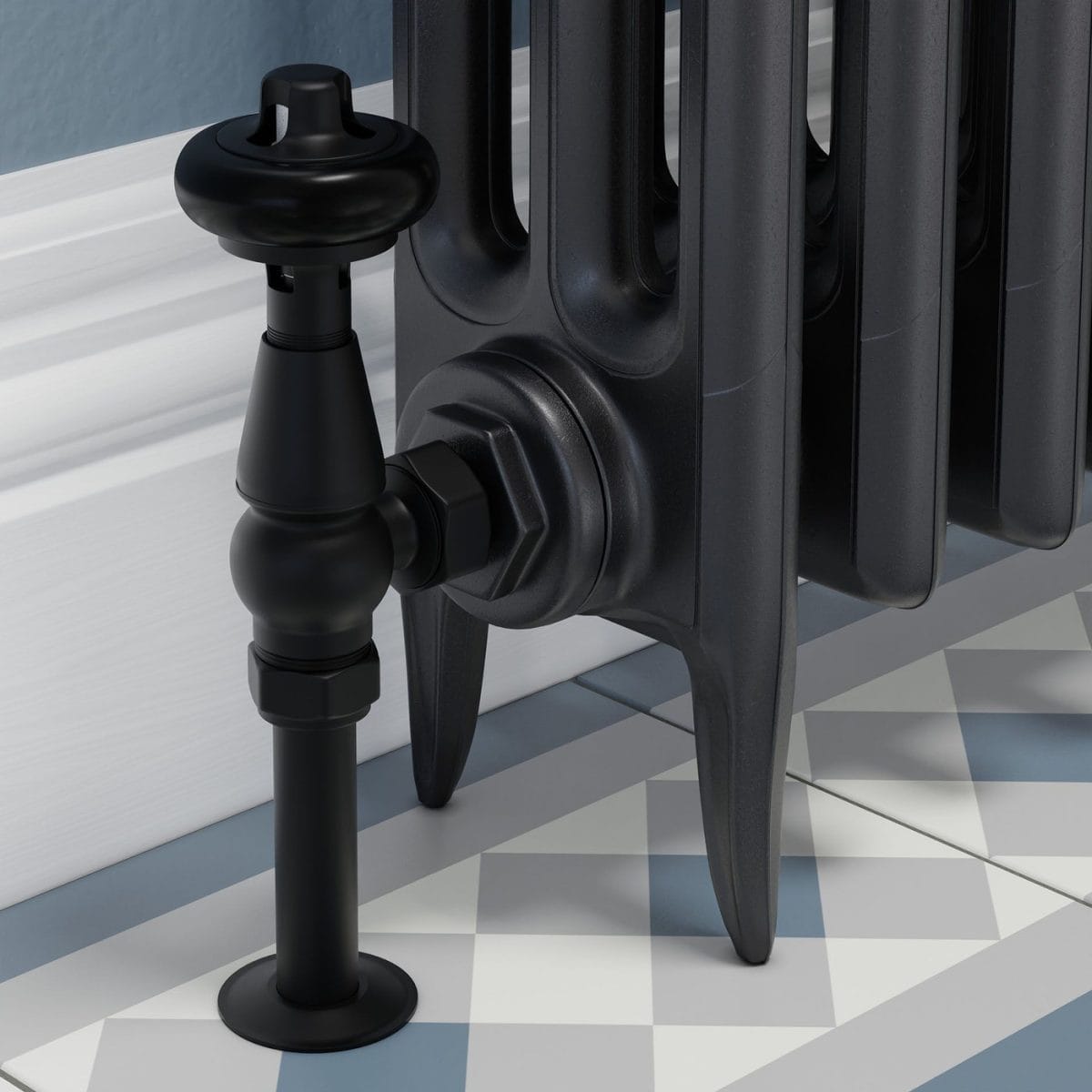 Faringdon Traditional Thermostatic Radiator Valve - Satin Black (Angled TRV) 7.jpg