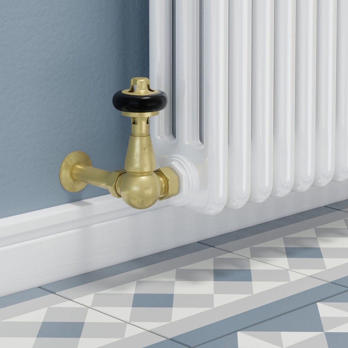 Faringdon Traditional Thermostatic Radiator Valve - Unlacquered Brass (Corner TRV) - Image 17