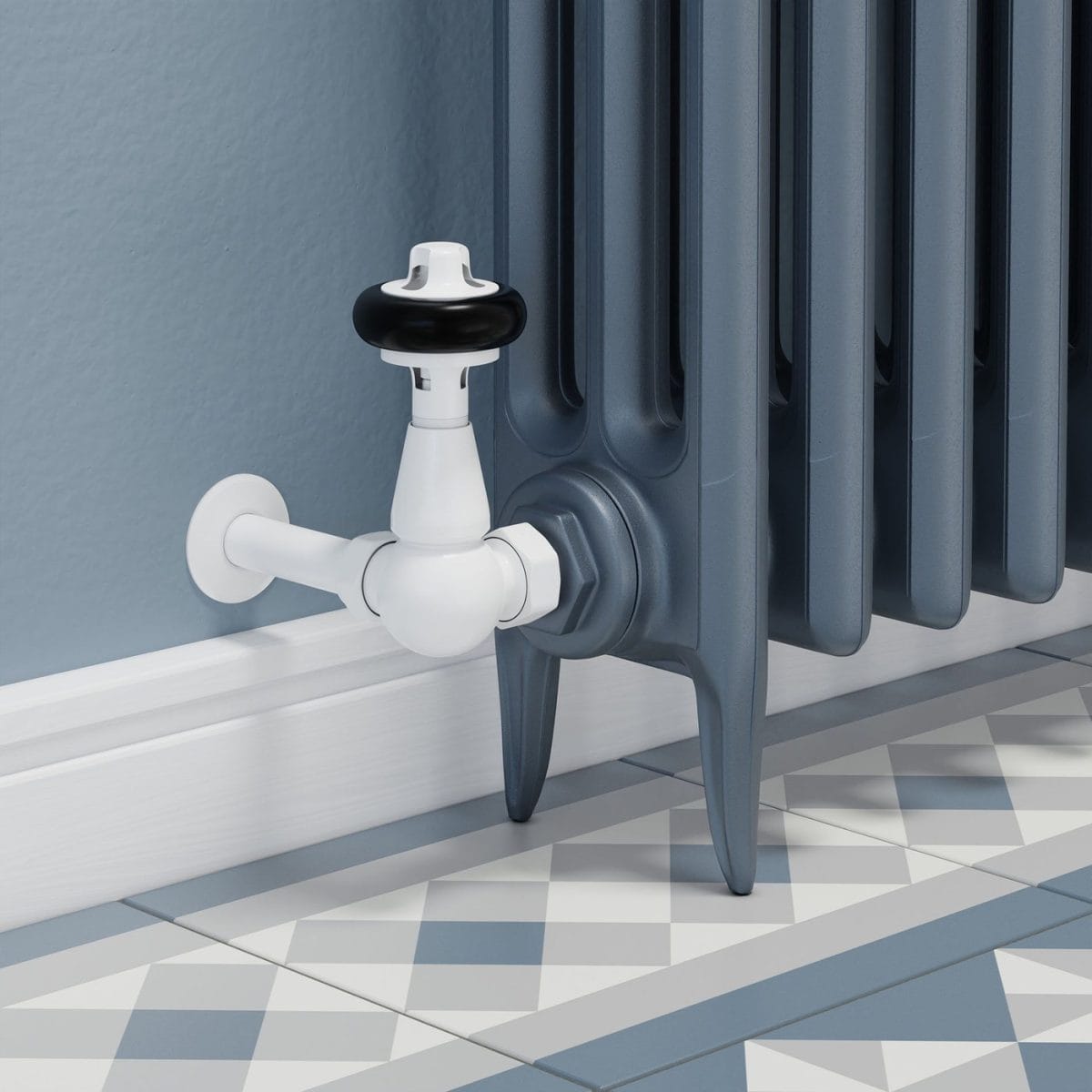 Faringdon Traditional Thermostatic Radiator Valve - White (Corner TRV) - Image 12