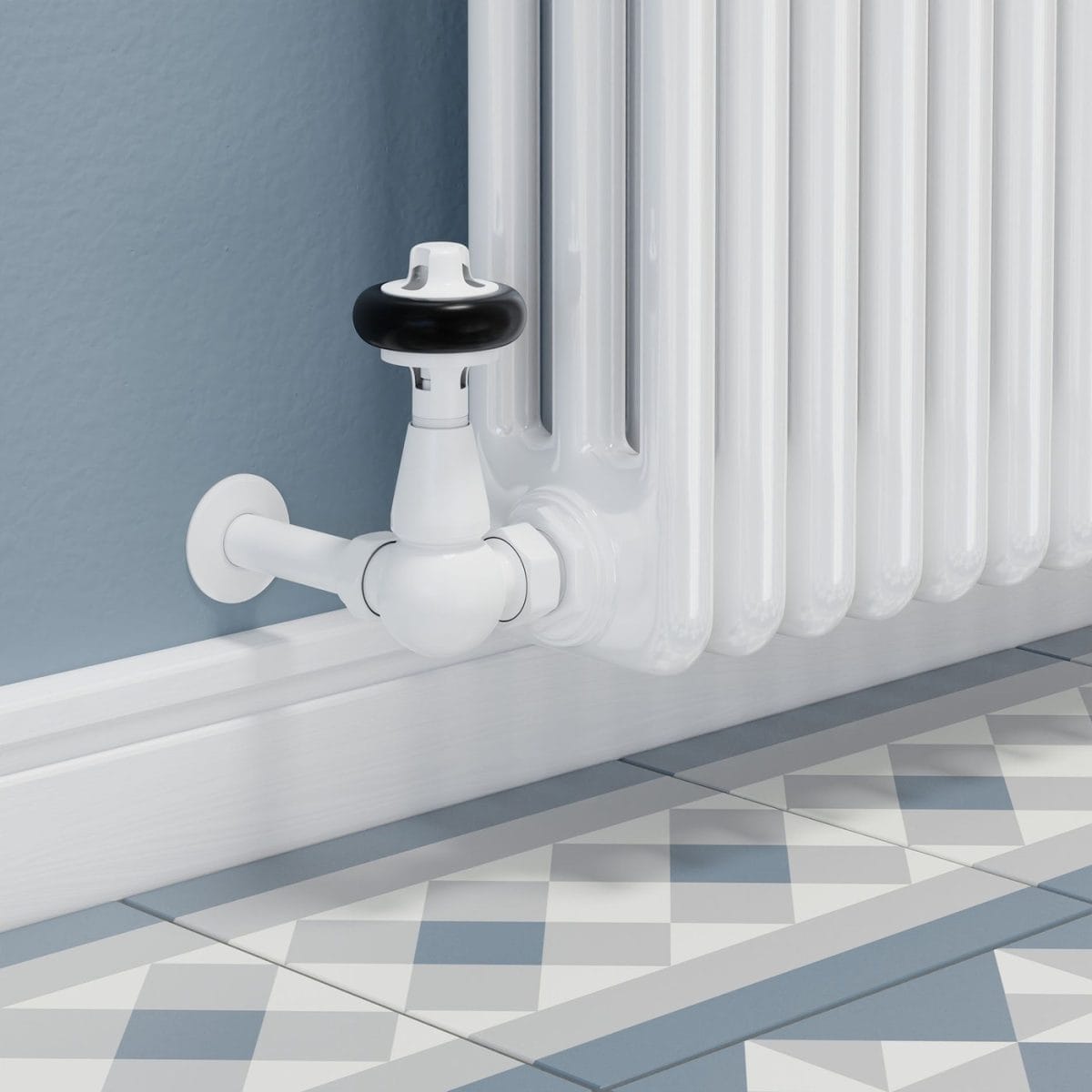 Faringdon Traditional Thermostatic Radiator Valve - White (Corner TRV) - Image 6