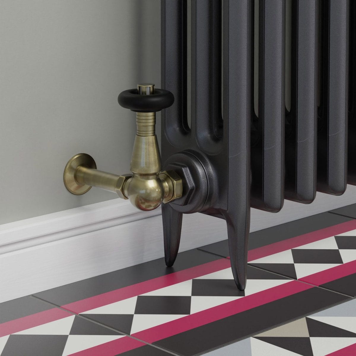Jaguar Thermostatic Radiator Valve - Antique Brass (Corner TRV) - Image 5