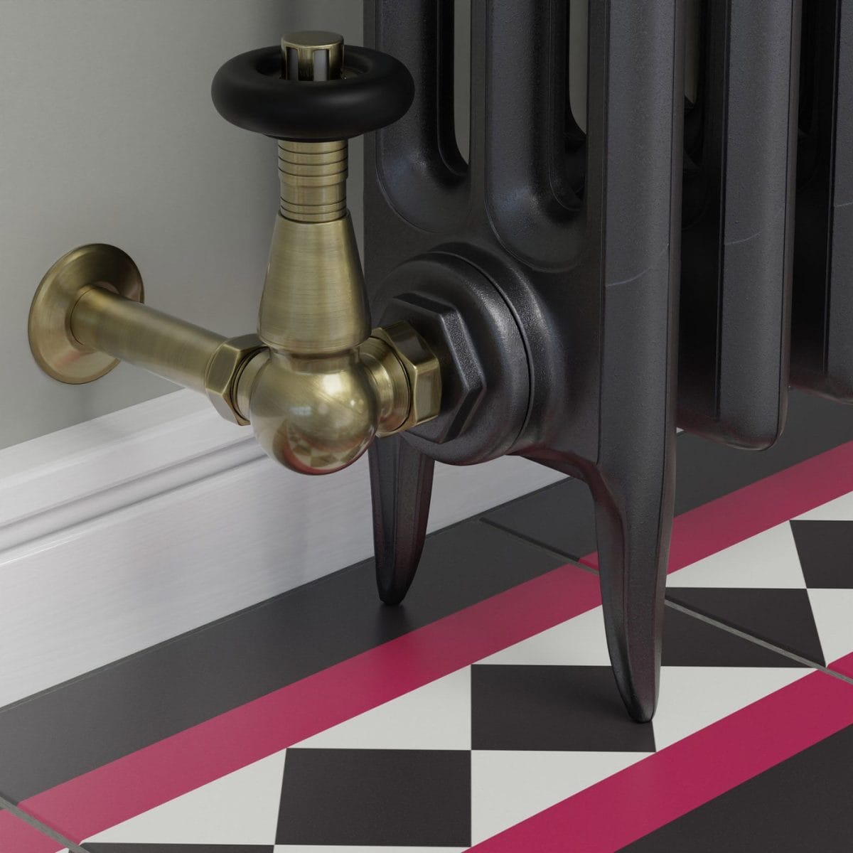 Jaguar Thermostatic Radiator Valve - Antique Brass (Corner TRV) - Image 6