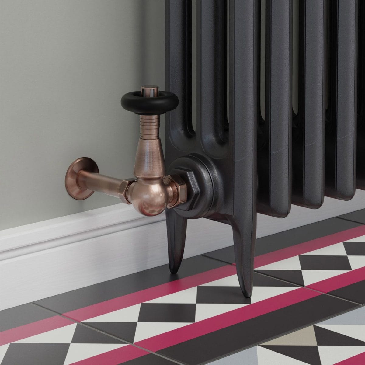 Jaguar Thermostatic Radiator Valve - Antique Copper (Corner TRV) - Image 5
