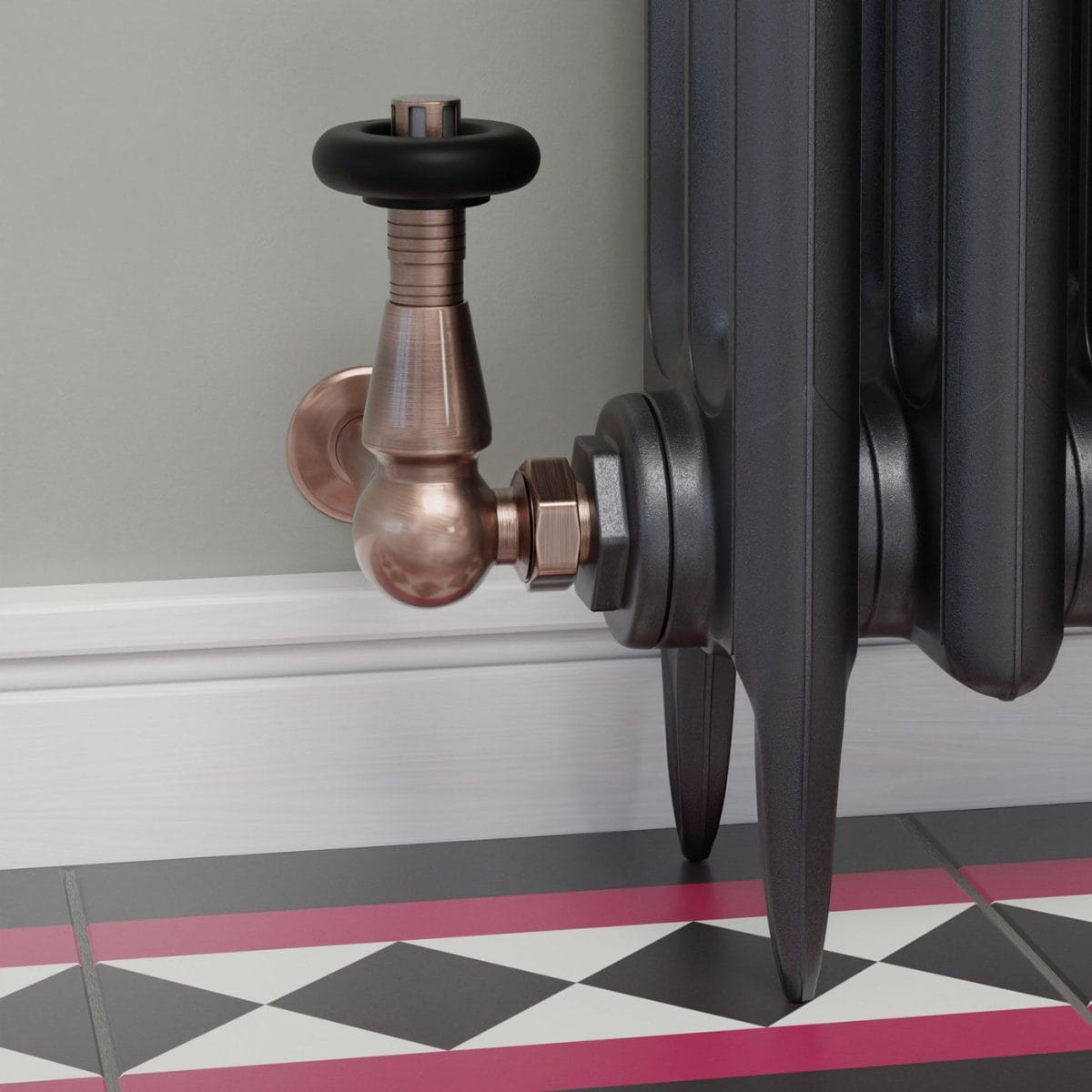 Jaguar Thermostatic Radiator Valve - Antique Copper (Corner TRV) - Image 7