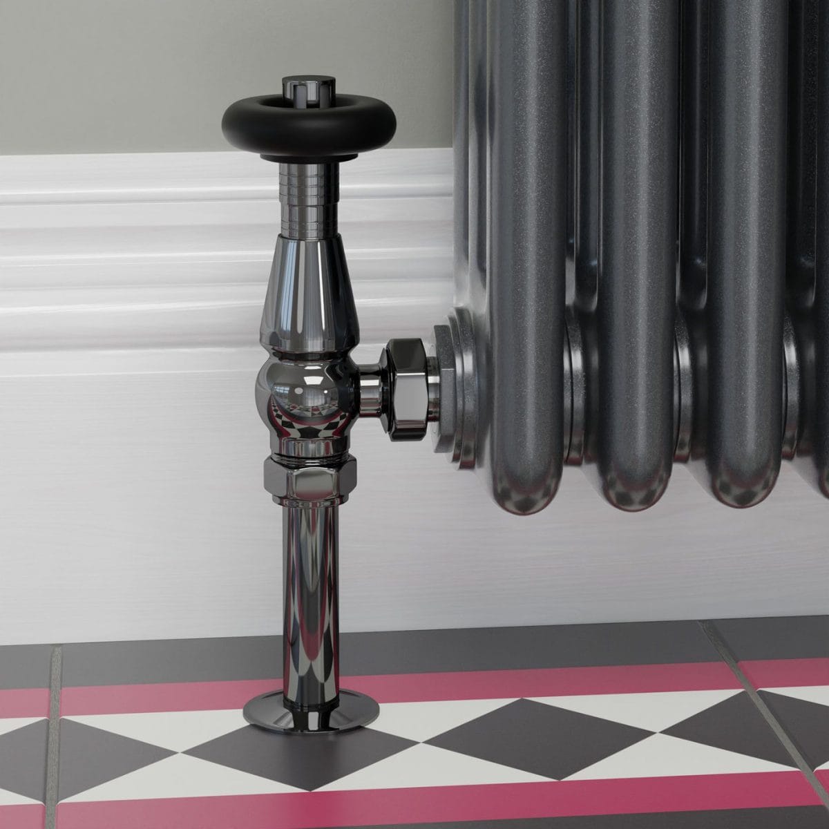 Jaguar Thermostatic Radiator Valve - Black Nickel (Angled TRV) - Image 10