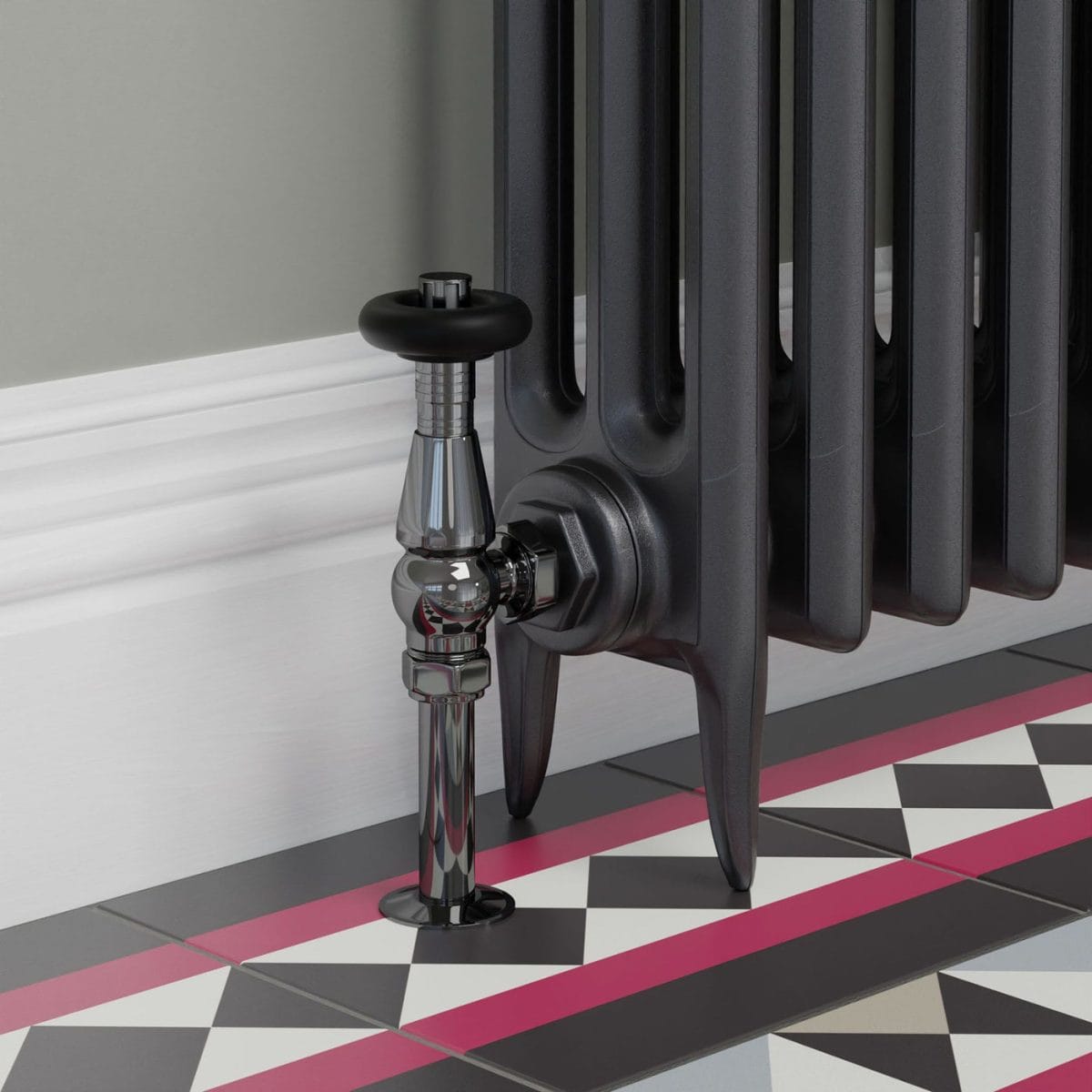 Jaguar Thermostatic Radiator Valve - Black Nickel (Angled TRV) - Image 5