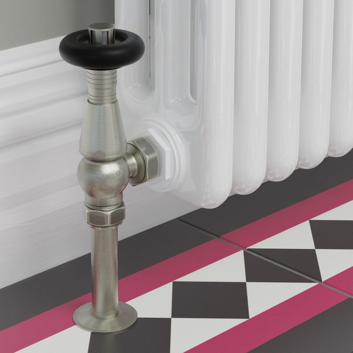 Jaguar Thermostatic Radiator Valve - Brushed Satin Nickel (Angled TRV) - Image 12