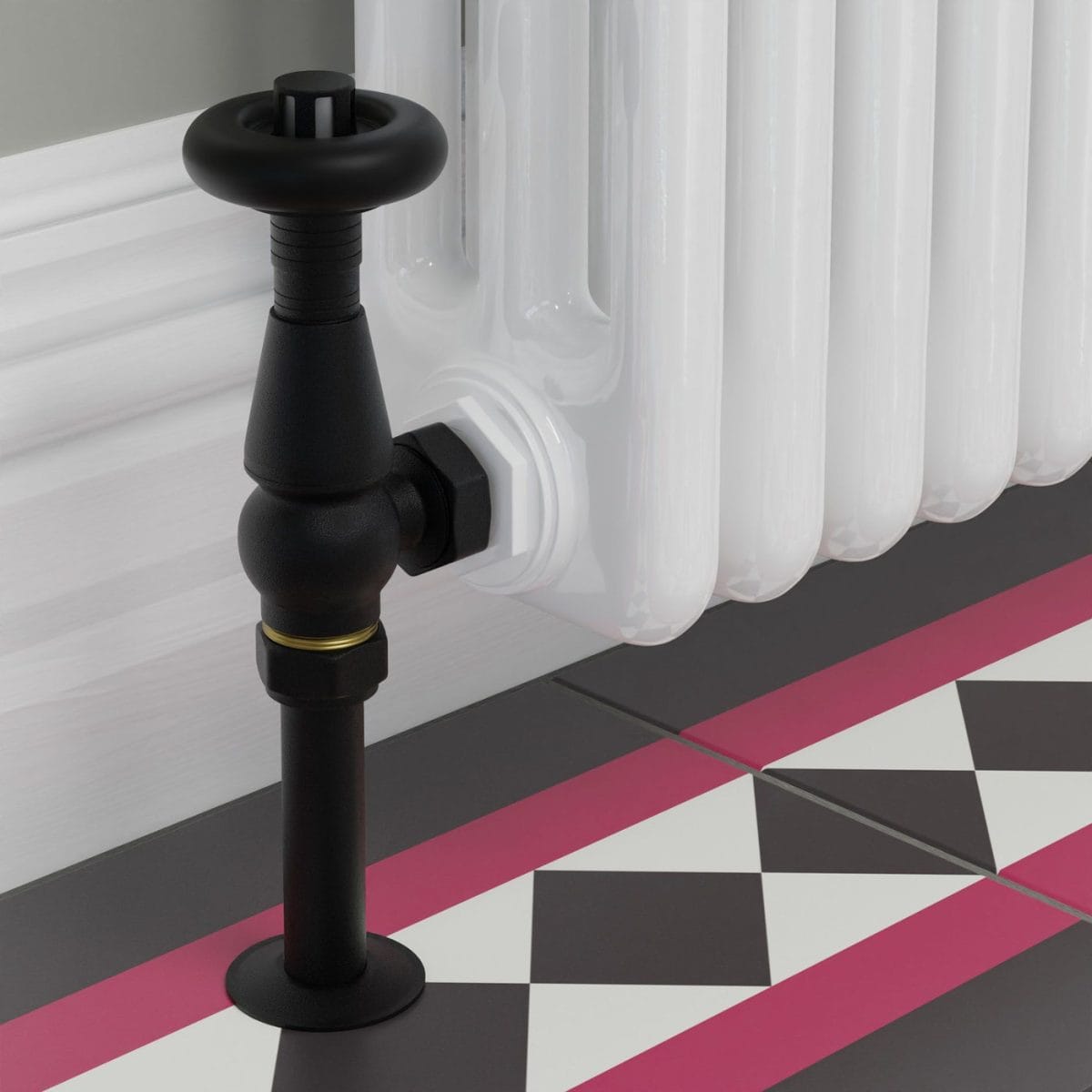Jaguar Thermostatic Radiator Valve - Textured Black (Angled TRV) - Image 13