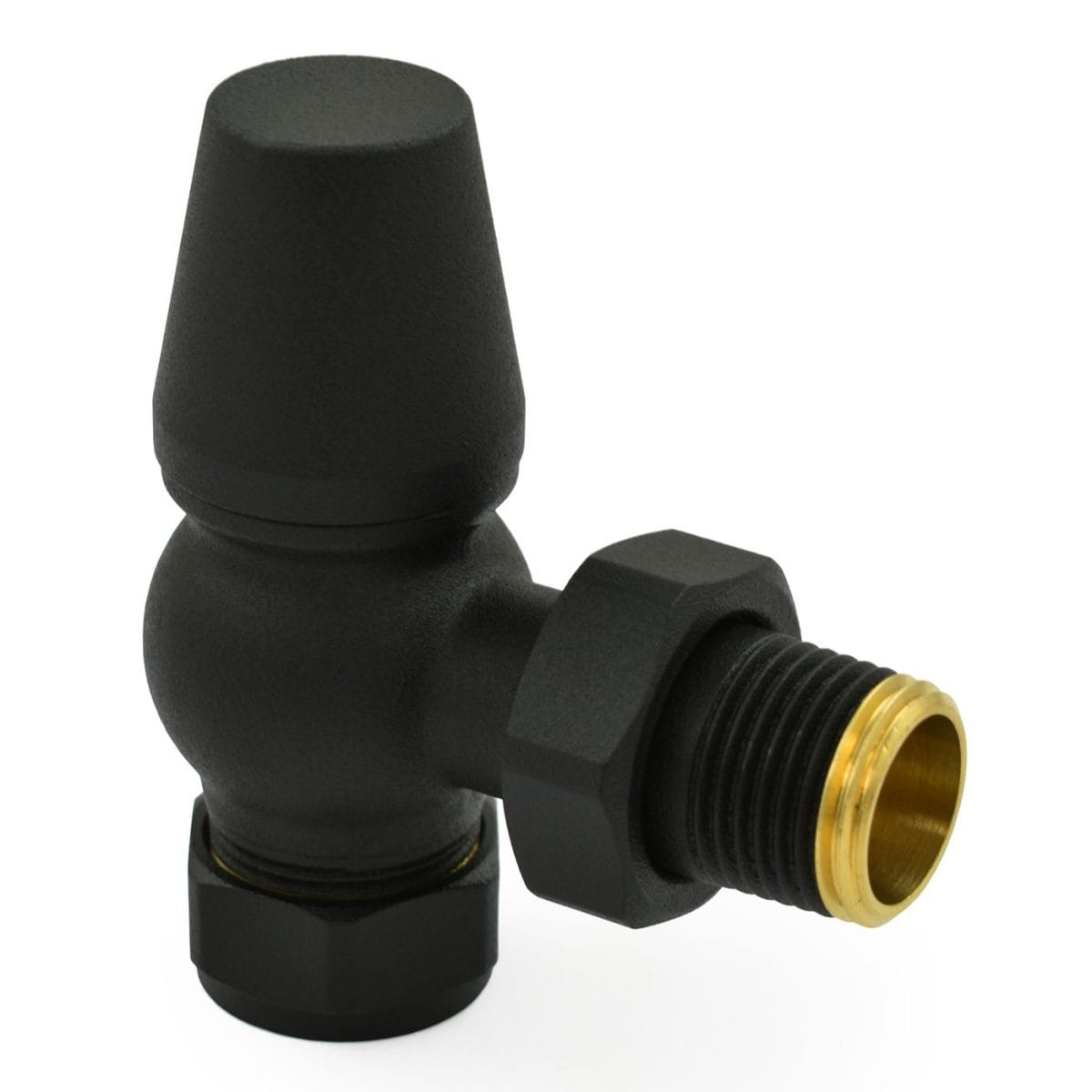 Jaguar Thermostatic Radiator Valve - Textured Black (Angled TRV) - Image 2