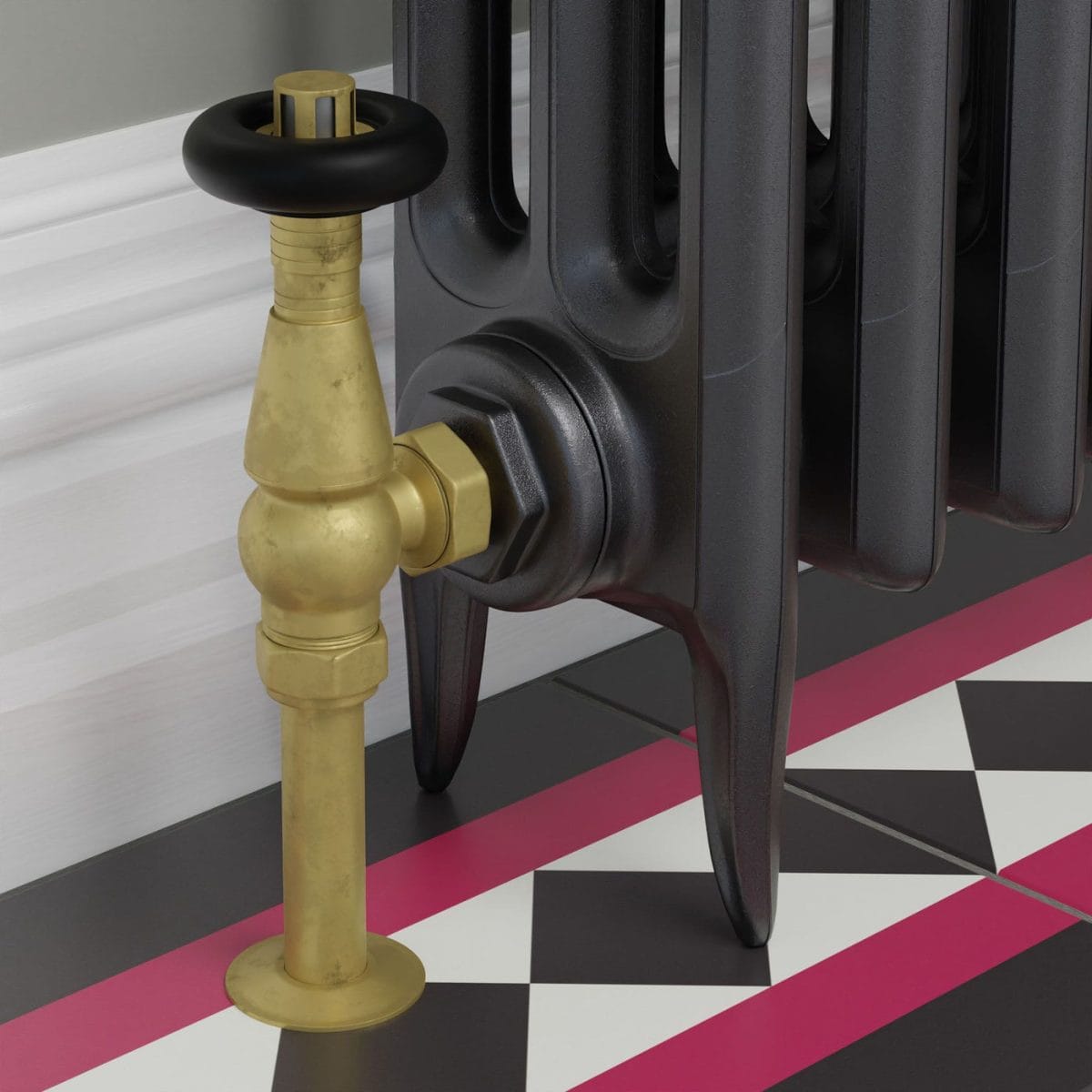 Jaguar Thermostatic Radiator Valve - Unlacquered Brass (Angled TRV) 11.jpg