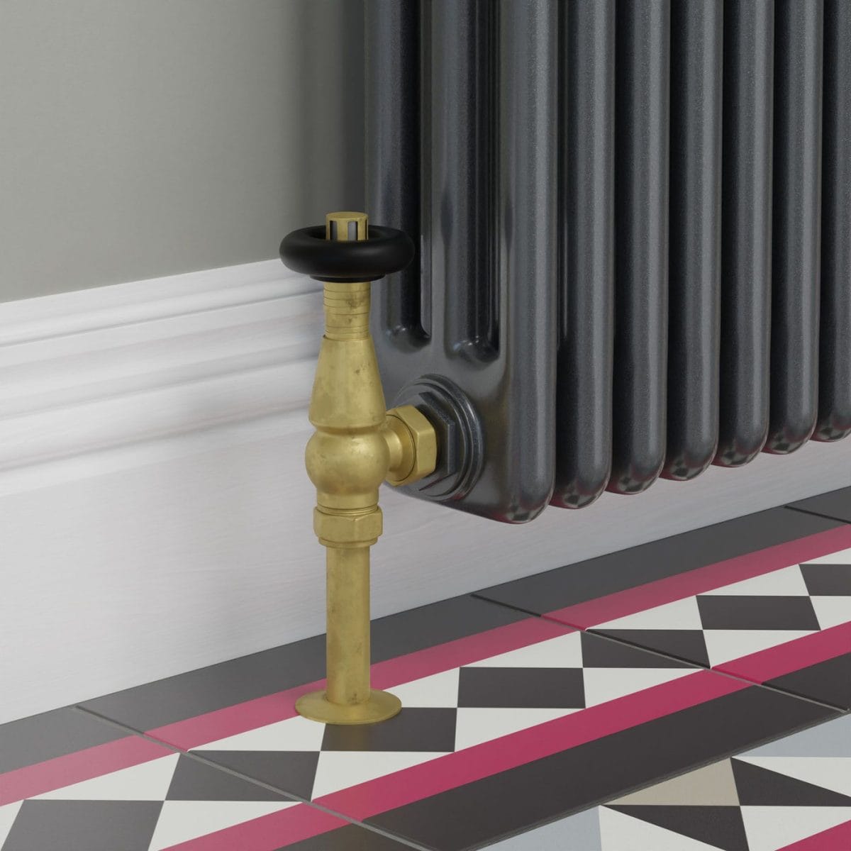 Jaguar Thermostatic Radiator Valve - Unlacquered Brass (Angled TRV) 13.jpg