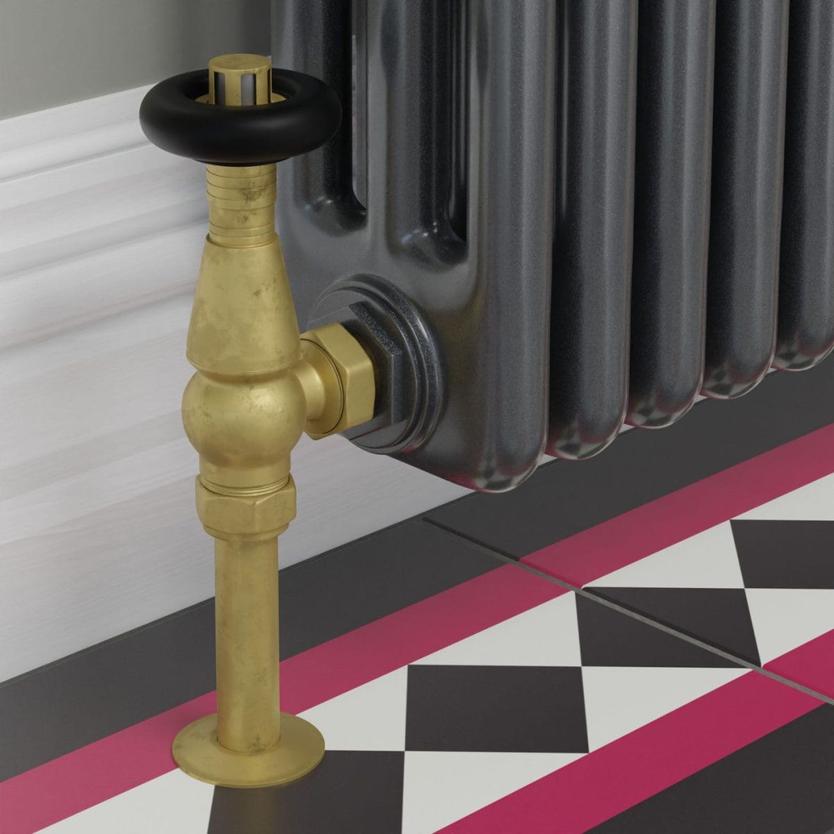 Jaguar Thermostatic Radiator Valve - Unlacquered Brass (Angled TRV) 14.jpg