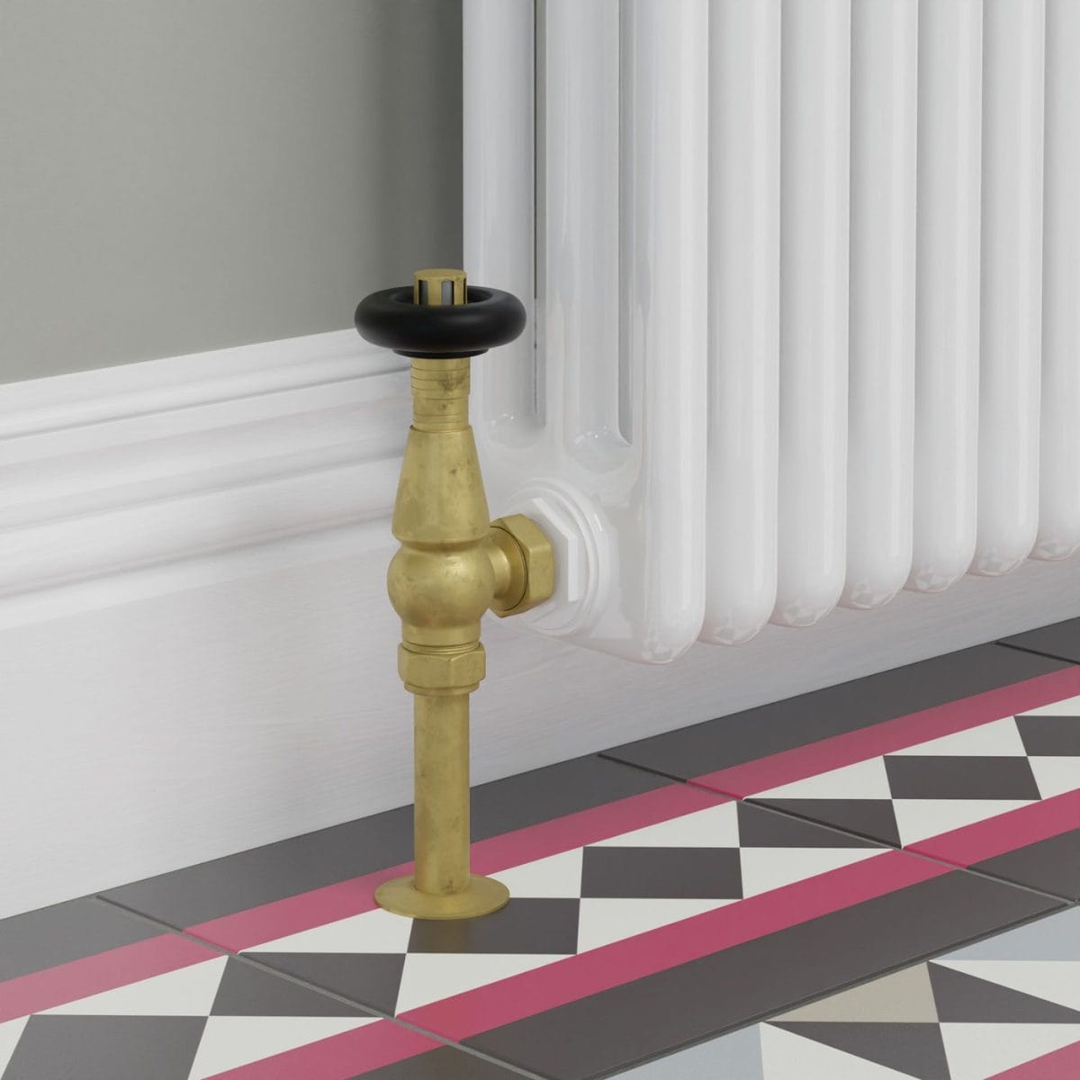 Jaguar Thermostatic Radiator Valve - Unlacquered Brass (Angled TRV) - Image 16