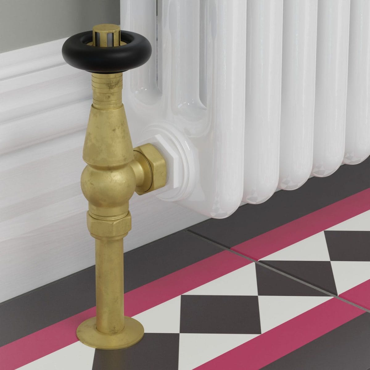 Jaguar Thermostatic Radiator Valve - Unlacquered Brass (Angled TRV) - Image 17