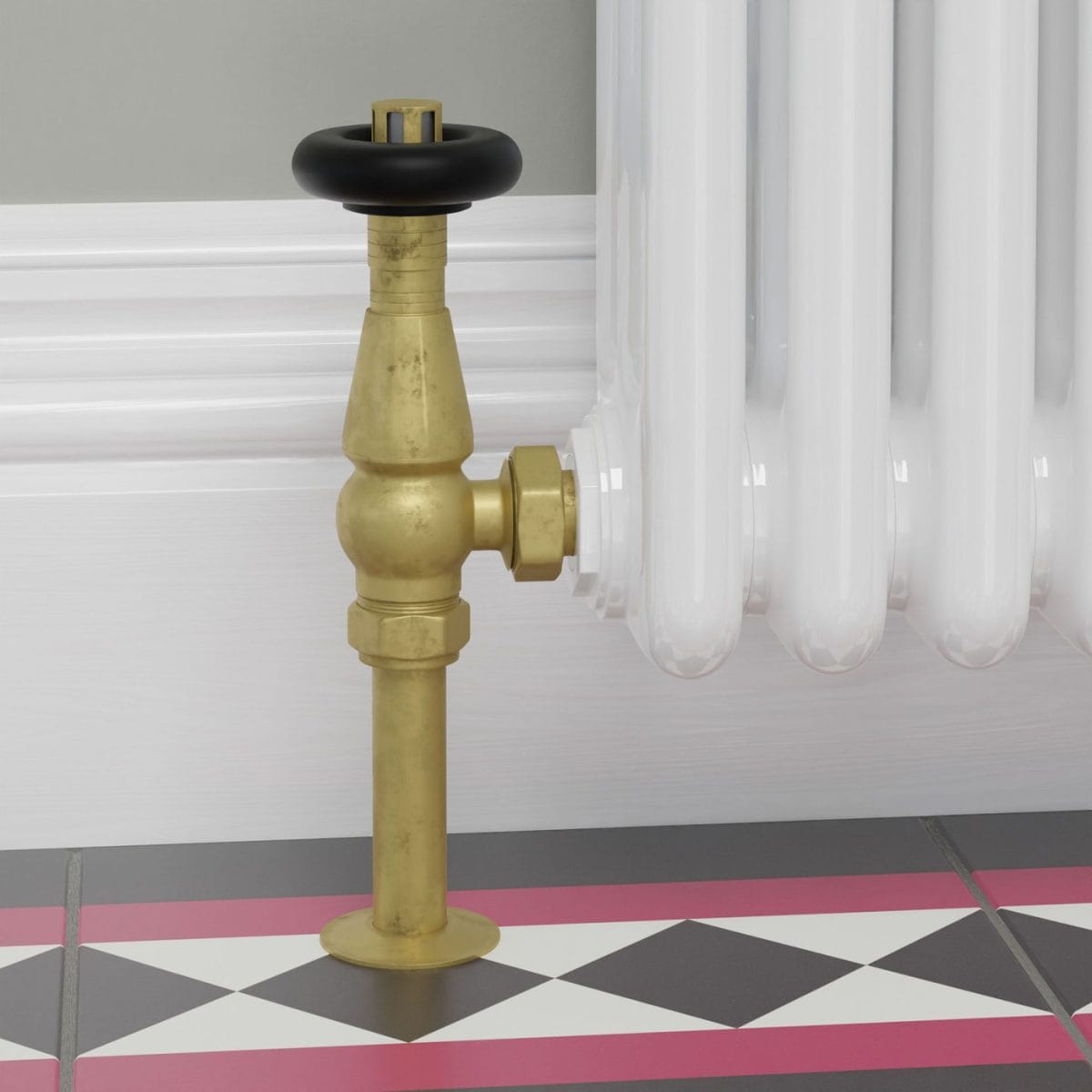 Jaguar Thermostatic Radiator Valve - Unlacquered Brass (Angled TRV) - Image 18