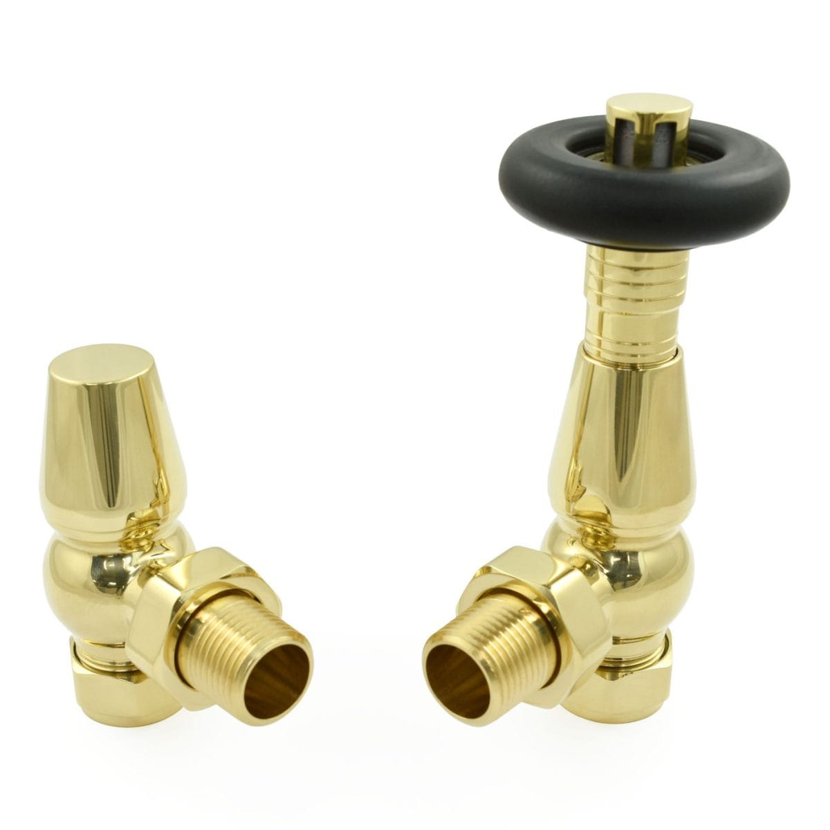 Jaguar Thermostatic Radiator Valve - Unlacquered Brass (Angled TRV) - Image 2