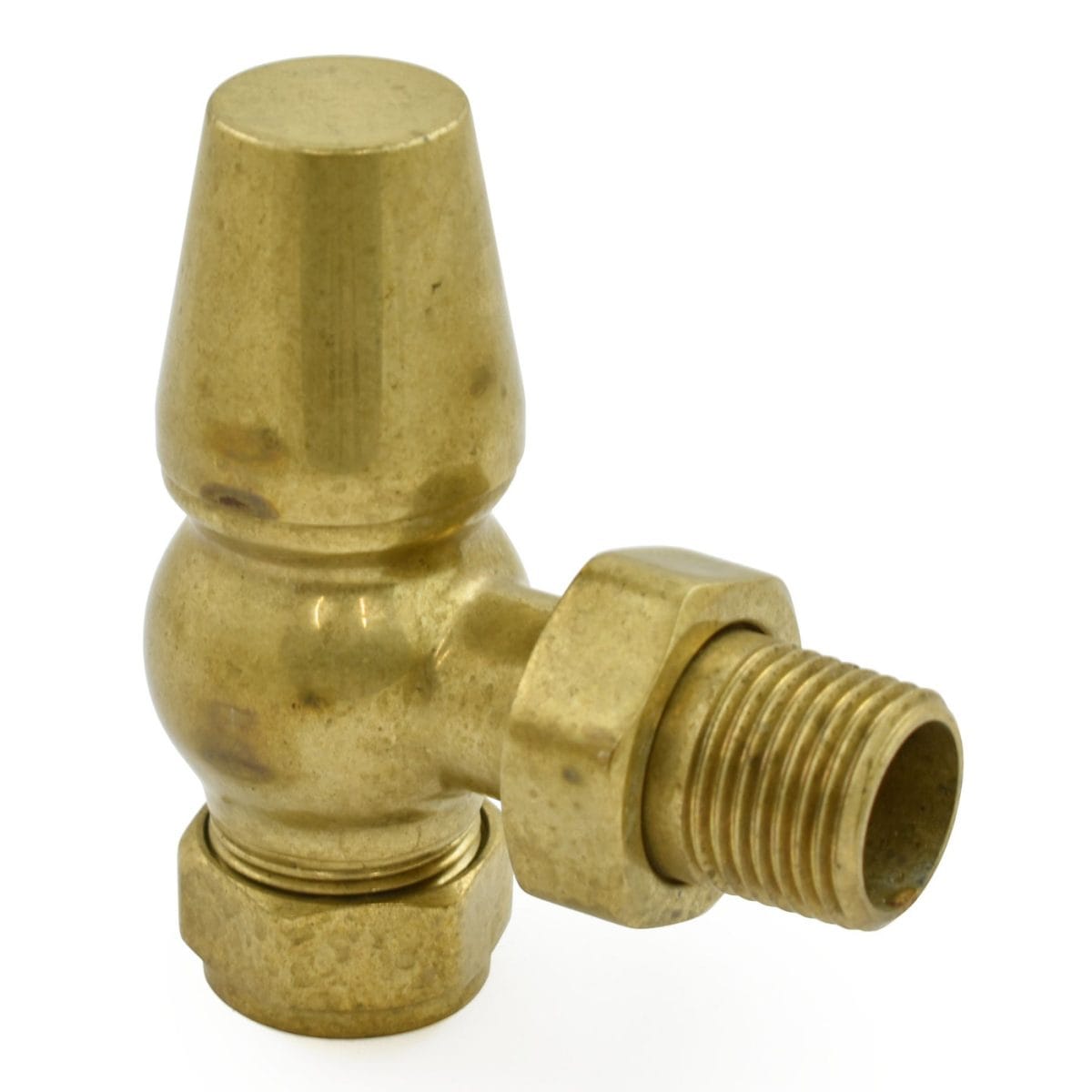 Jaguar Thermostatic Radiator Valve - Unlacquered Brass (Angled TRV) 3.jpg