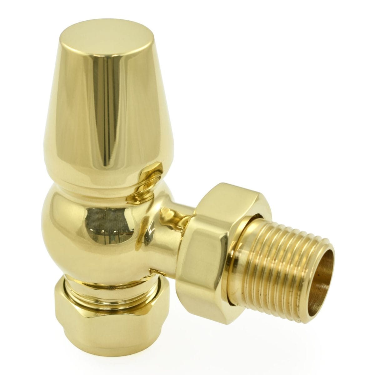 Jaguar Thermostatic Radiator Valve - Unlacquered Brass (Angled TRV) 4.jpg