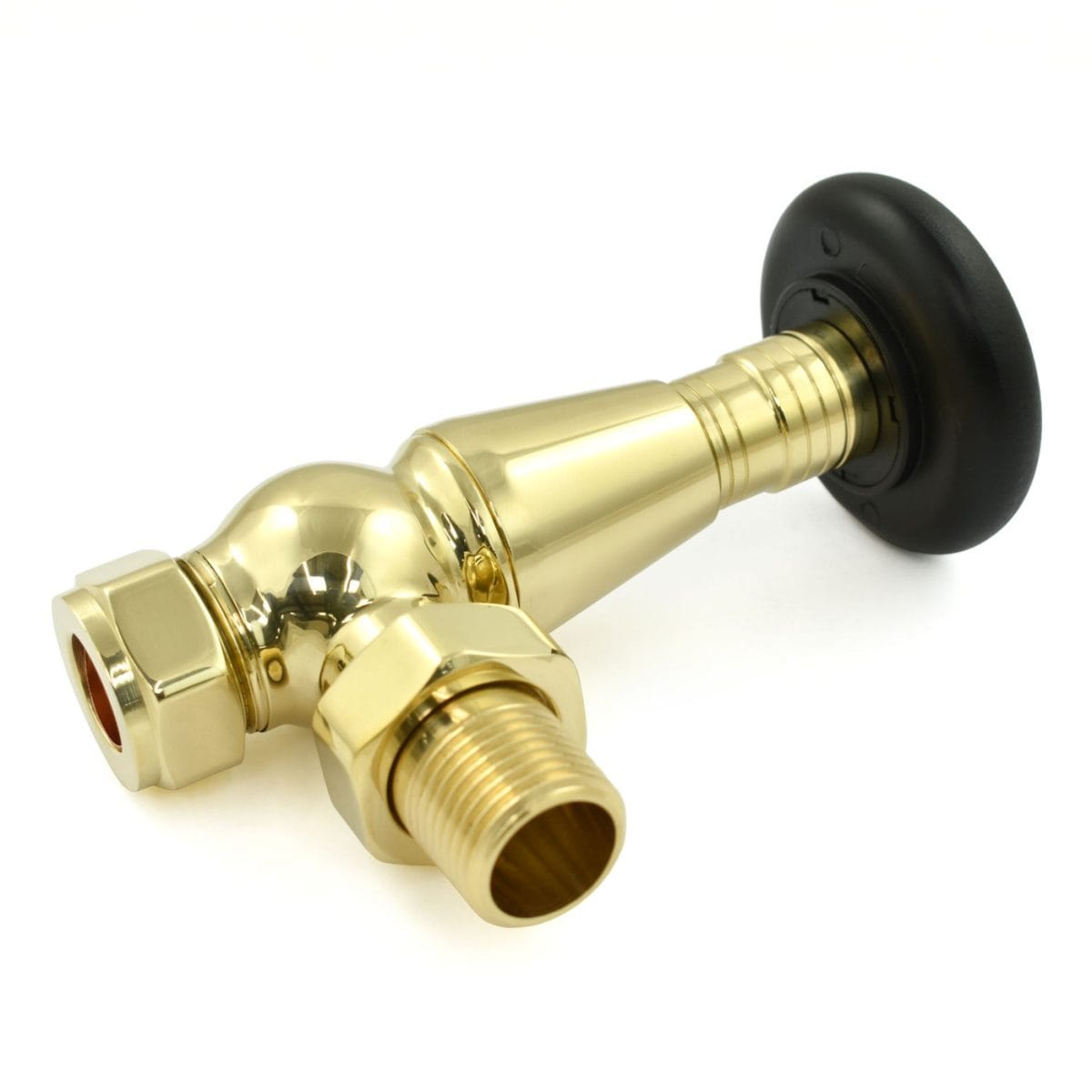 Jaguar Thermostatic Radiator Valve - Unlacquered Brass (Angled TRV) 6.jpg