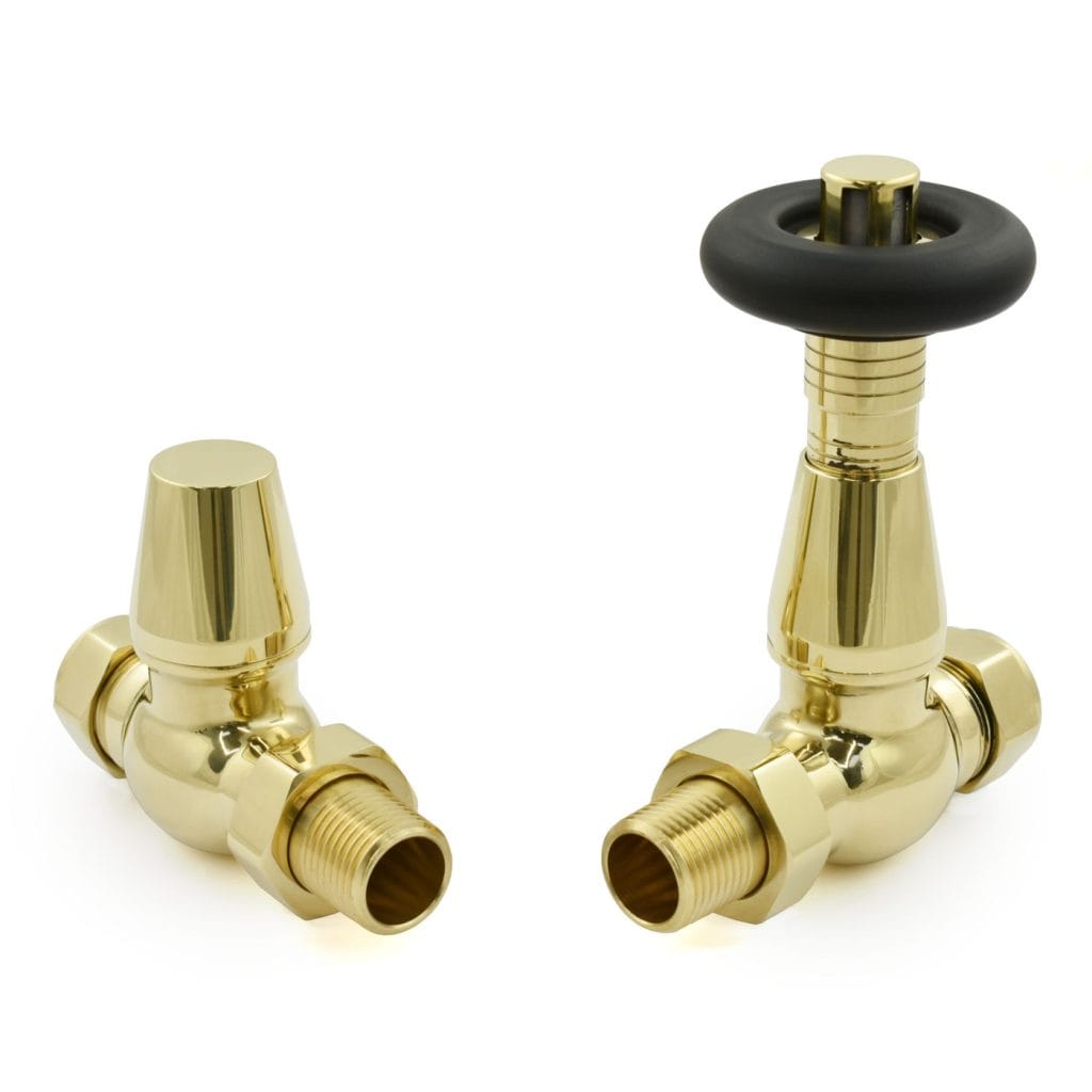 Jaguar Thermostatic Radiator Valve - Unlacquered Brass (Straight TRV).jpg
