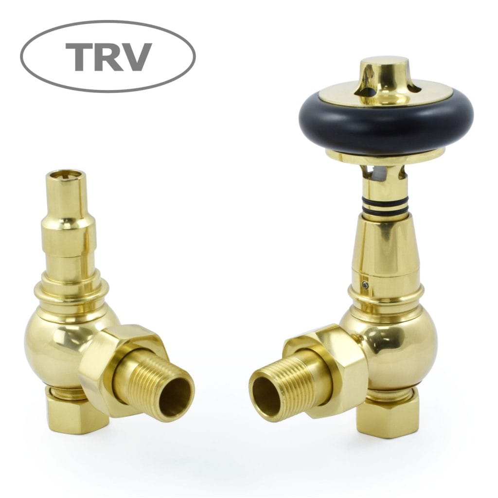 Amberley Thermostatic Radiator Valves - Polished Brass (Angled TRV).jpg